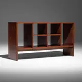 File rack from the Administrative Buildings, Chandigarh by Pierre Jeanneret, c. 1957, teak, sold Mar 2026