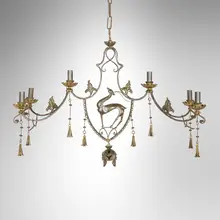 Chandelier by Carlo Rizzarda, c. 1920, wrought iron, sold Mar 2026