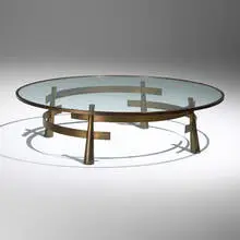 Blackman Cruz Workshop, Tao coffee table, glass, patinated brass