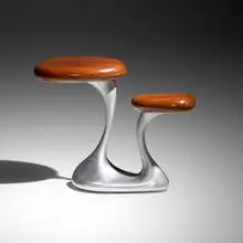 Jordan Mozer, PushMe PullYou prototype, c. 1992, cast aluminum, mahogany
