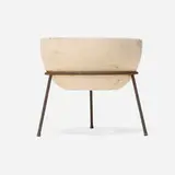 John Follis and Rex Goode, Planter, model FX-2, c. 1960, bisque ceramic, wrought iron