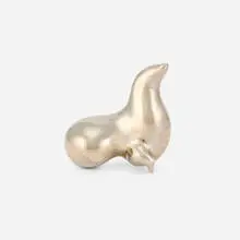Russel Wright, Whoozoo seal paperweight, c. 1930, nickel-plated brass