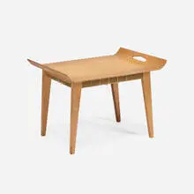 Abel Sorenson, Tray table, model 50, 1946, beech plywood, fabric webbing