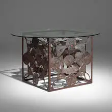 Chuck Phillips, Dining table, c. 1970, steel, glass