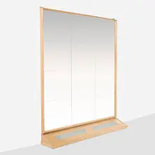 Paul Laszlo, Custom full-length dressing mirror and light for the Lupita Tovar and Paul Kohner Residence, Los Angeles, c. 1937, birch, mirrored glass, frosted glass