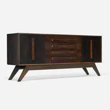 William 'Billy' Haines, Cabinet from the Mr. and Mrs. George Clifford Residence, Hope Ranch, CA, c. 1956, stained oak, copper