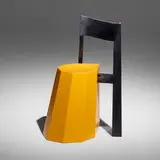 Martino Gamper, Arnold Circus stool with back (Yellow), 2006, rotation molded plastic, painted wood