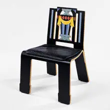 Robert Venturi, Sheraton chair, 1984, silkscreened plywood, leather