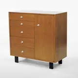 George Nelson, cabinet, 1950s, walnut, aluminum