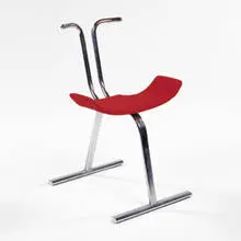 Stendig, chair, 1970s, chrome-plated steel, upholstery