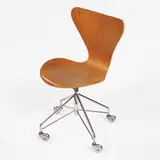 Arne Jacobsen, desk chair, 1955, walnut, steel