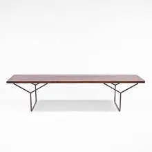 Harry Bertoia, bench, 1952, walnut, steel