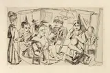 Max Beckmann, Vor dem Maskenball, 1923, Kaltnadel auf Japan