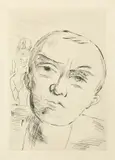 Max Beckmann, Selbstbildnis, 1929, Kaltnadel auf Velin