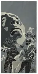 Fang Lijun, 2001.1.9, 2001, Farbholzschnitt auf drei aneinandergefügten Bögen Japanpapiers