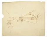 Ludwig Mies van der Rohe, Vier Ansichtsskizzen für das Haus Hubbe in Magdeburg