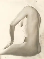 Solarized nude by Erwin Blumenfeld, Um 1943, Vintage. Silbergelatineabzug, Solarisation, sold May 2013