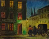 Werner Heldt, Alt-Berlin mit Kutsche, 1927, Öl auf Holz