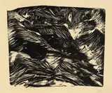 Stafelalp bei Mondschein by Ernst Ludwig Kirchner, 1918, Holzschnitt auf chamoisfarbenem Japanbütten, sold May 2011