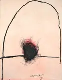 G 22 by Emil Schumacher, 1965, Blaue Pigmente, Lackfarbe, Tusche und Collage auf zwei aufeinandergeleimten schweren Papieren, sold May 2011