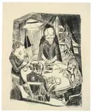 Max Beckmann, Der Hunger, 1919, Lithographie auf imitiertem Japan