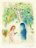 Marc Chagall, Daphnis und Chloe: Titelblatt, 1961, Farblithographie auf Arches-Velin
