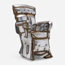 Jason Seley, Bumper chair, 1975, chrome-plated steel car bumpers