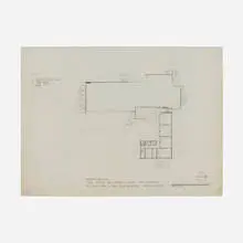 Richard Neutra, Architectural rending for the Fine Arts Building, University of Nevada, c. 1962, graphite on paper