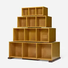 Mario Bellini, Ondaquadra bookcase, 1988, maple, steel