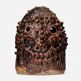 William J. O'Brien, Brown/Black Head, 2010, glazed earthenware