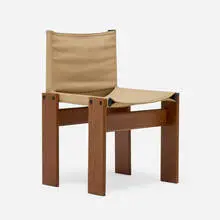 Monk chair by Tobia Scarpa, 1974, canvas upholstery, walnut, sold Nov 2025