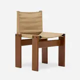 Tobia Scarpa, Monk chair, 1974, canvas upholstery, walnut