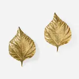 Tommaso Barbi, Leaf wall lamps, pair, c. 1970, brass