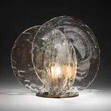 Table lamp, model LT 335 by Carlo Nason, c. 1969, glass, nickel-plated steel, sold Nov 2025