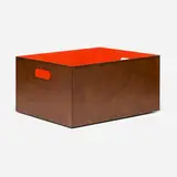 Roy McMakin, Firewood box, c. 2004, enameled and patinated steel