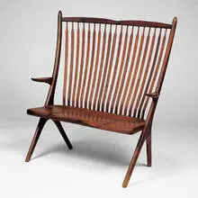 Richard Harrison, settee, 1960s, walnut