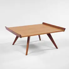 George Nakashima, coffee table, 1949, walnut, birch