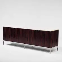 Florence Knoll, cabinet, 1950s, marble, rosewood, chrome-plated steel