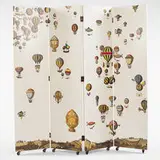 folding screen by Piero Fornasetti, c. 1955, enameled wood, brass, sold Oct 2001