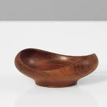 bowl by Finn Juhl, c. 1949, teak, sold Oct 2001