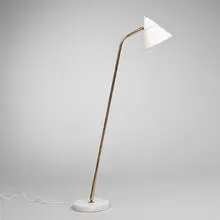 O-luce, floor lamp, brass, enameled aluminum