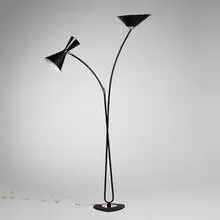 1950s, floor lamp, enameled metal