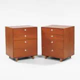 George Nelson, Thin-edge cabinet, c. 1955, teak, aluminum