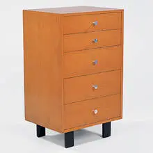George Nelson, Thin-edge cabinet, c. 1955, teak, aluminum