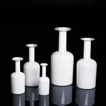 Otto Bauer, bottle vases, set of five, 1960s, white cased glass
