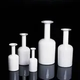 Otto Bauer, bottle vases, set of five, 1960s, white cased glass