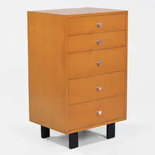 cabinet by George Nelson, 1950s, primavera, aluminum, sold Oct 2001
