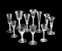 Eleven various glasses, 18th Century and later