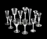 Eleven various glasses, 18th Century and later