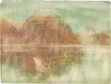 Christian Rohlfs, Herbstlicher See, 1933, Aquarell und Farbkreide auf leicht genarbtem Fabriano-Velin